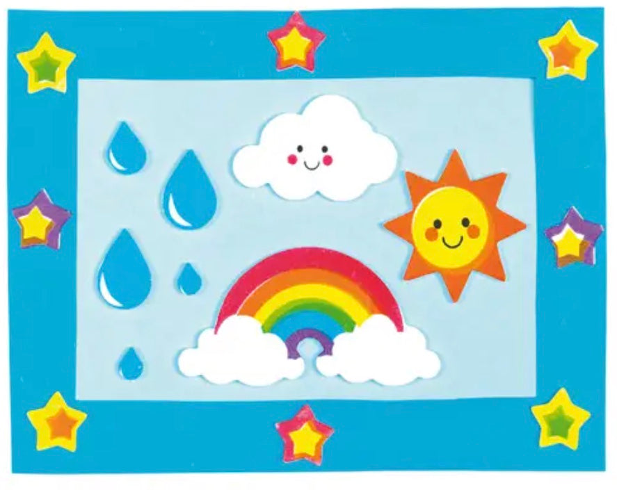 Adesivi in gommapiuma arcobaleno, autoadesivi, confezione da 120 pezzi