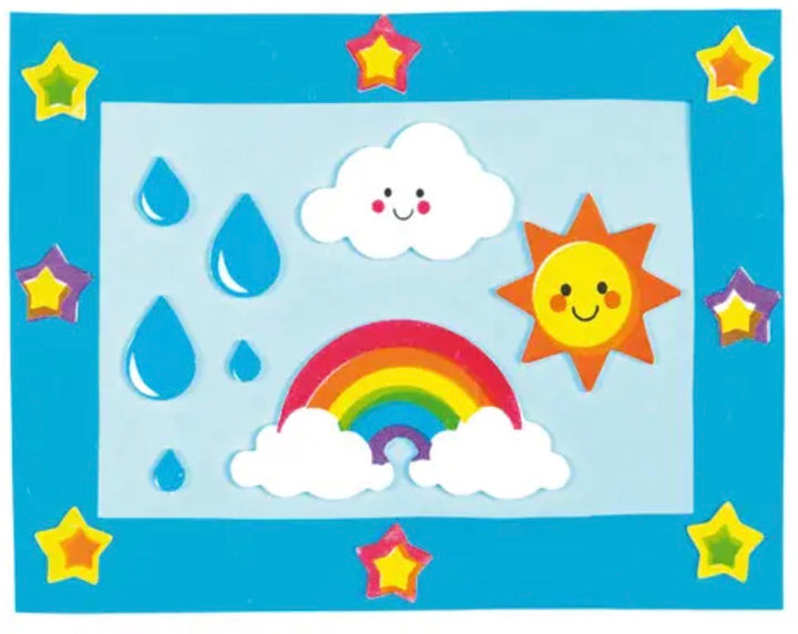 Adesivi in gommapiuma arcobaleno, autoadesivi, confezione da 120 pezzi