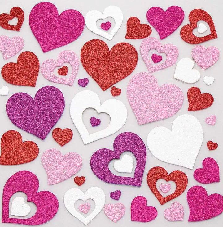 Adesivi in gommapiuma a forma di cuore, San Valentino, autoadesivi, confezione da 250 pezzi