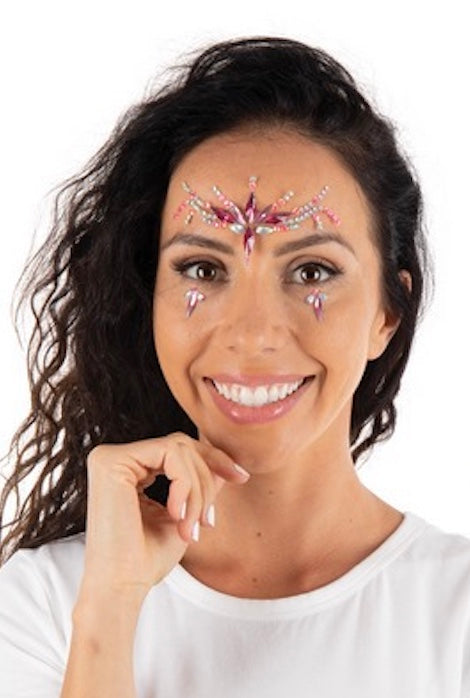 Face Jewels, Strass-Gesichtsaufkleber, Party Schminke, 1 Motiv
