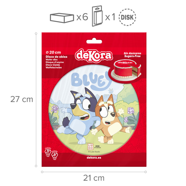 Bluey Tortenaufleger aus Esspapier, Ø 20 cm