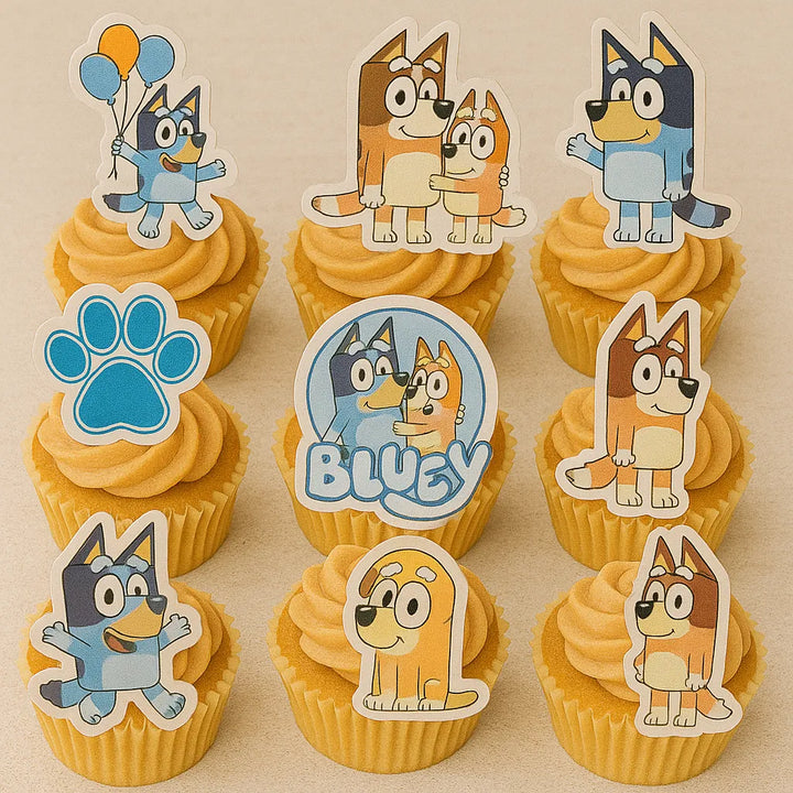 Muffin Deko, Bluey, 26 Motive, Esspapier