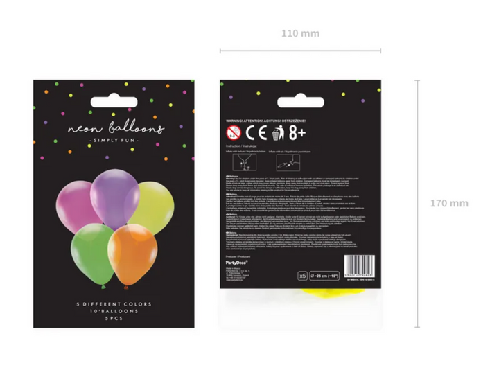 Luftballons-Neon-Bunt-5-Stück-30-cm