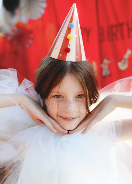 Zirkus-Partyhüte-mit-Pompoms-6er-Pack