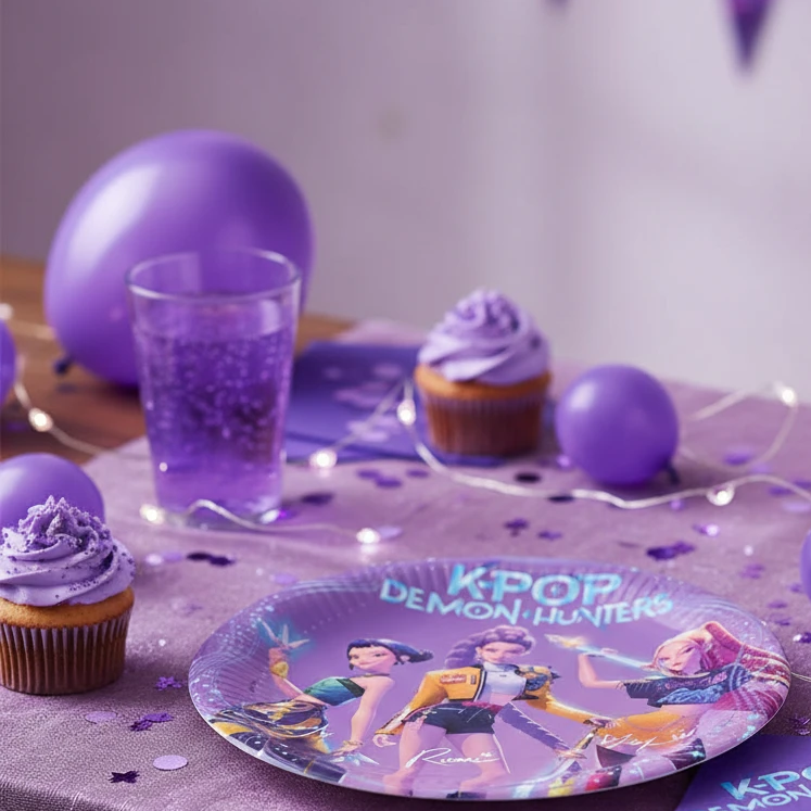 Piatto party K-Pop Cacciatori di demoni, 8 pezzi, Ø 23 cm