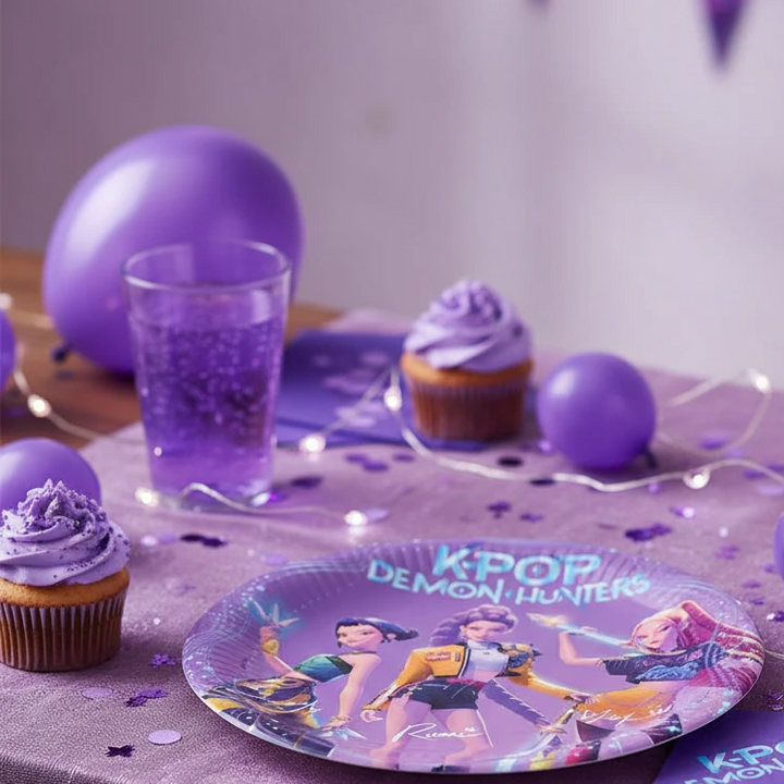 Piatto party K-Pop Cacciatori di demoni, 8 pezzi, Ø 23 cm