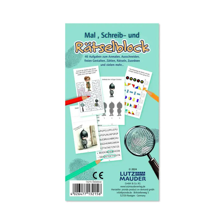 Cadeau de fête des détectives Cahier de coloriage et de devinettes, A6, 19,9 x 10,5cm