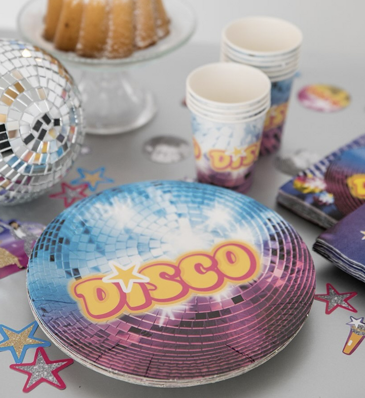 Discokugel Party Teller, Disco Party, 8er Pack, 23cm kinderparties-shop