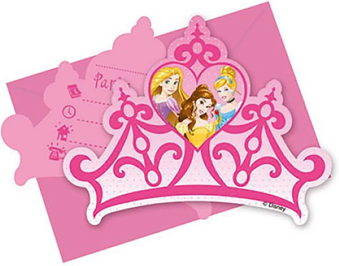 Disney Prinzessinnen Einladung, inkl. Kuverts, 6er Pack