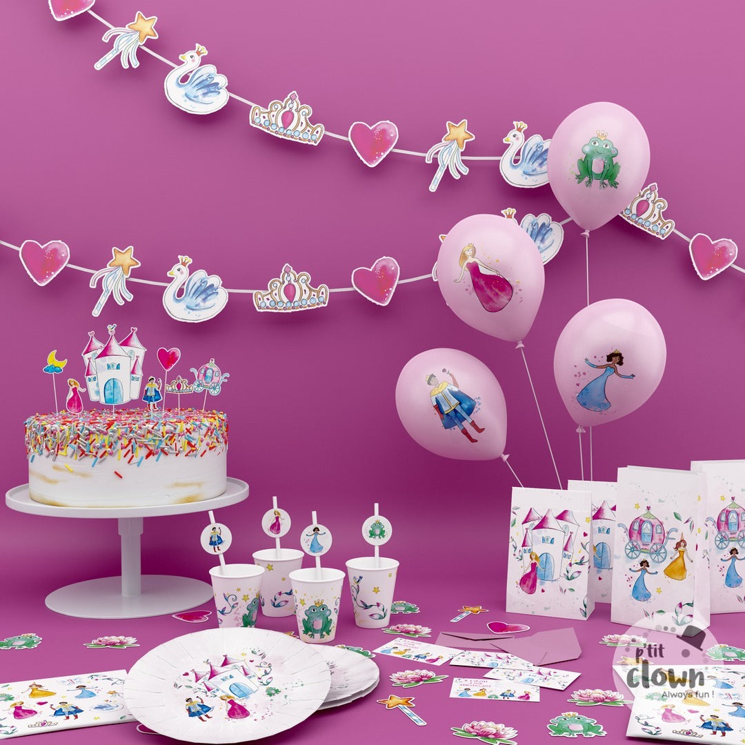 Prinzessinnen Einladung Französisch , inkl. Kuverts, 8er Pack kinderparties-shop