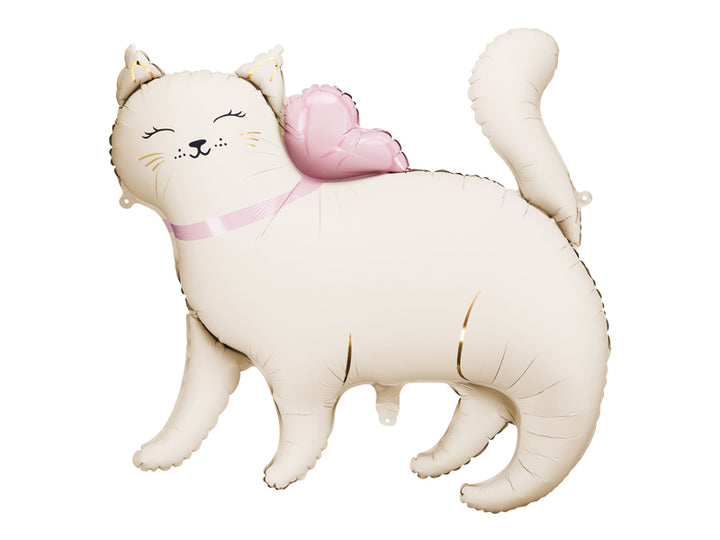 XXL-Folienballon-Katze-mit-Flügeln-Beige-83-x-77-cm