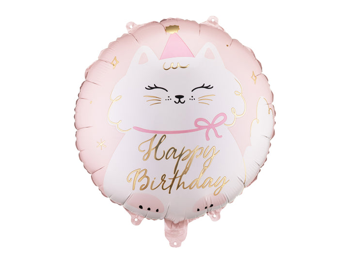 Folienballon-Katze-Happy-Birthday-1-Stück-Ø-35-cm