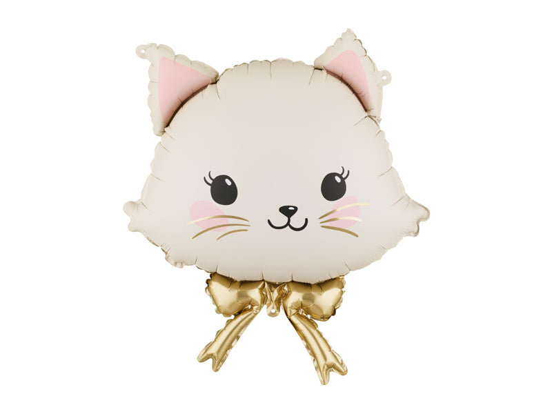 Folienballon Katze mit Schleife, 1 Stück, 50 x 60 cm