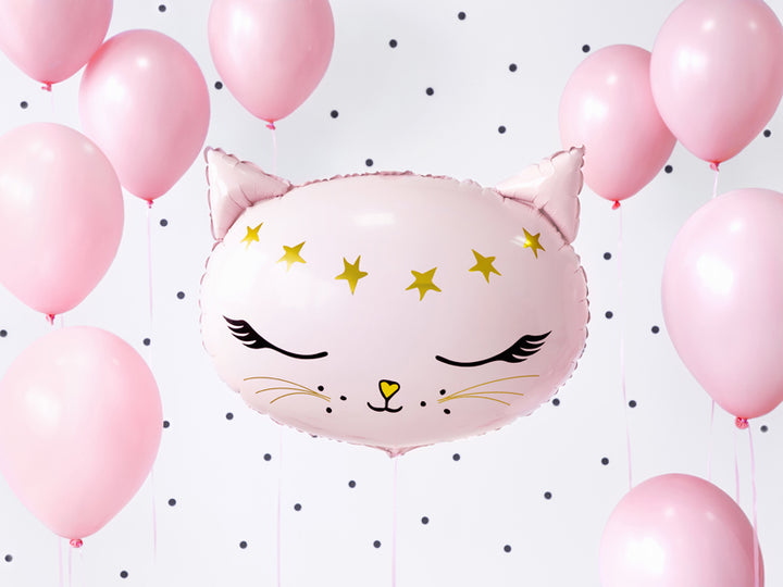Folienballon Katze pink, 1 Stück, 48 x 36 cm