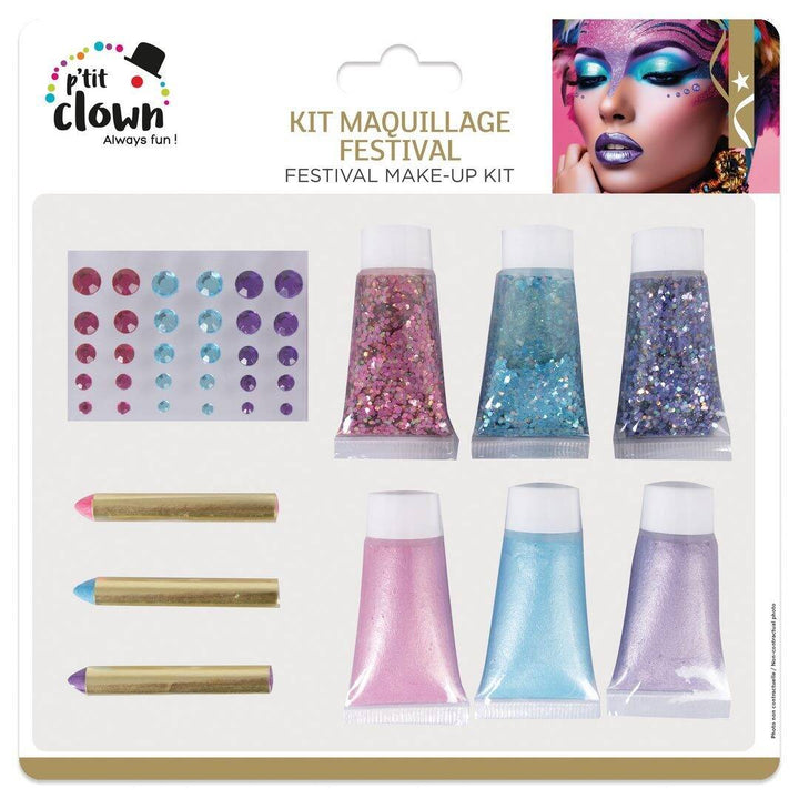 Schmink Set Festival für Kinder, mit Glitzer & Gesichtssteinen