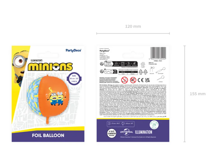 Folienballon-Minions-Orbz-Ball-50-cm