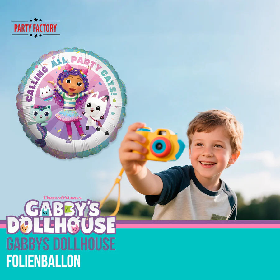 Folienballon Gabby's Dollhouse, 1 Stück, Ø 45 cm