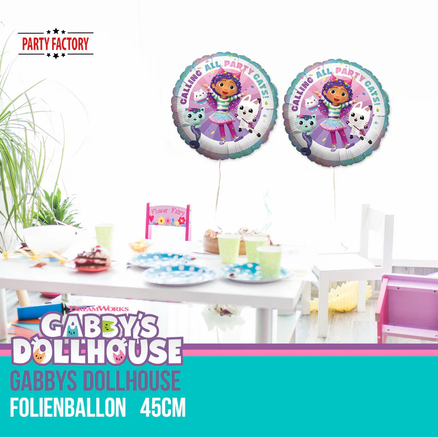 Folienballon Gabby's Dollhouse, 1 Stück, Ø 45 cm