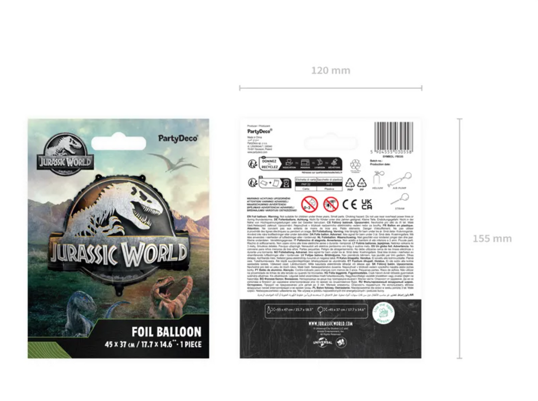 Folienballon-Jurassic-World-Dinosaurier-Party-45-x-37-cm