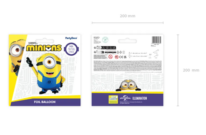 Folienballon Minion Mel, Despicable Me, 72 x 64 cm
