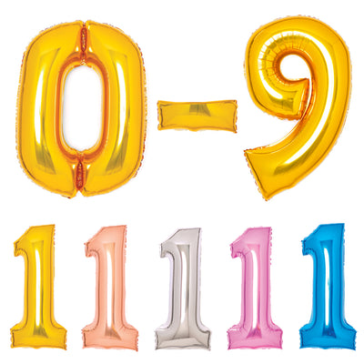 Folienballon Zahl 1-9 und 0, XL, 66cm, versch. Farben