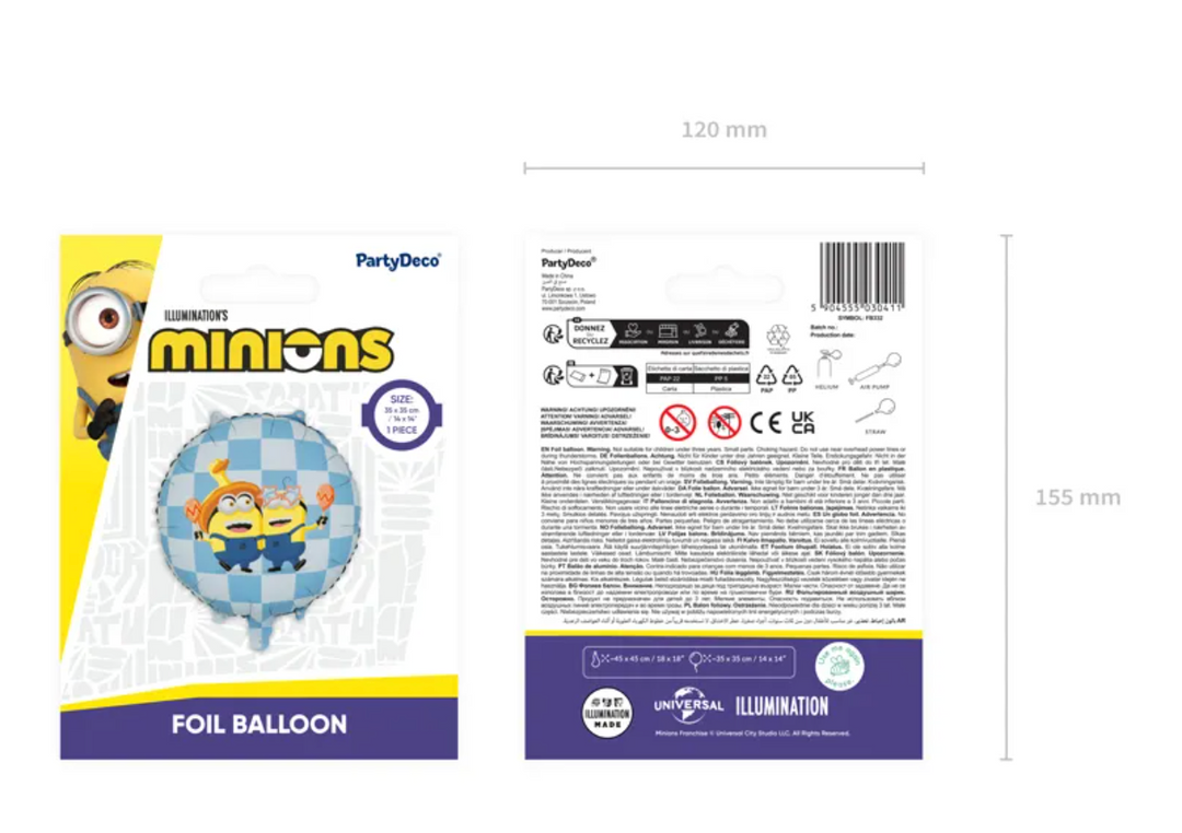 Folienballon-Minions-Despicable-Me-rund-1-Stück-35-cm
