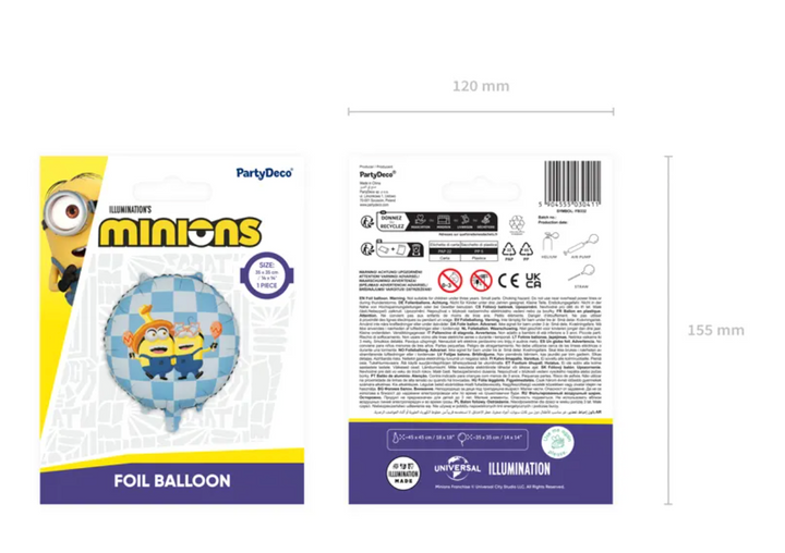 Folienballon-Minions-Despicable-Me-rund-1-Stück-35-cm