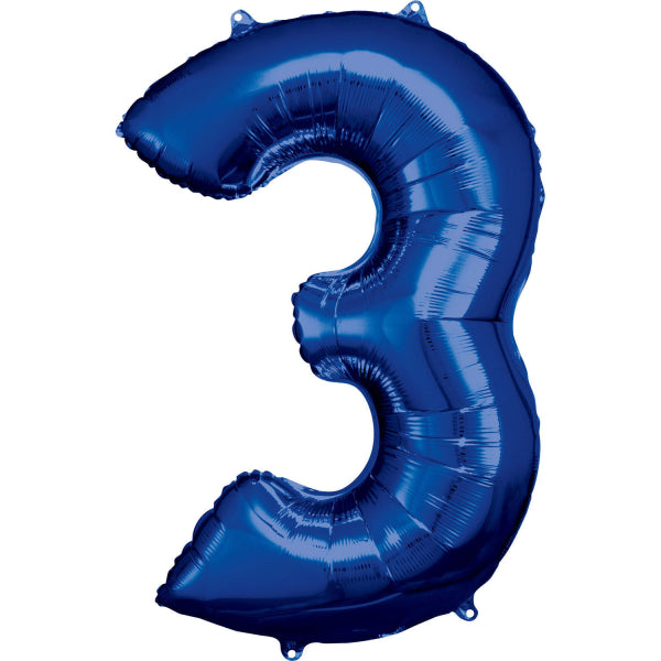 Foil balloon number 1-9 & 0, XXL, 86 cm, various colors colors