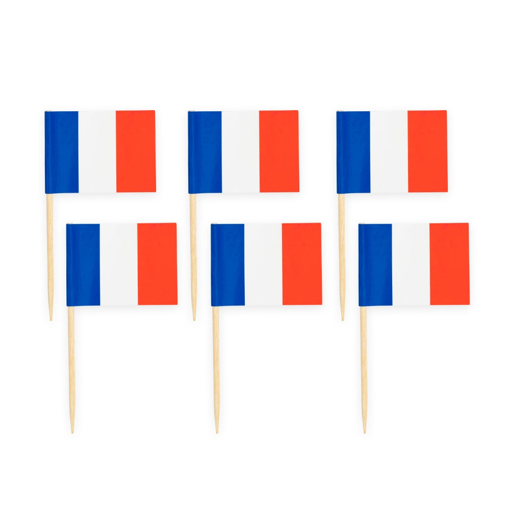 Snack- / Muffin Picker Frankreich Flagge, 50 Stück