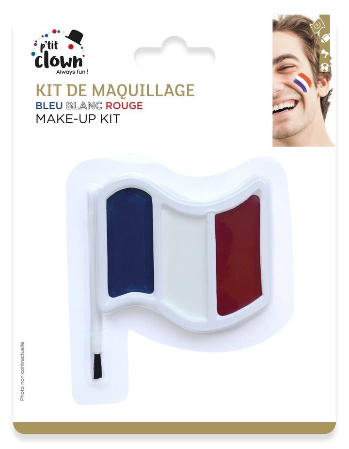 Fan-Schminke Frankreich, Make-up Set Blau-Weiss-Rot