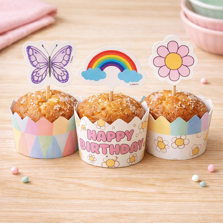 Muffinförmchen-mit-Picker-Happy-Birthday-12-teilig-für-6-Muffins