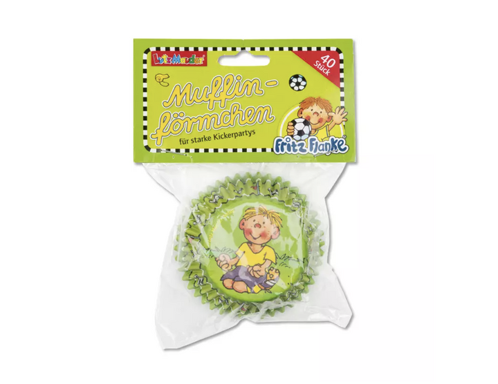 Muffin Förmchen Fussball, Fritz Flanke, 40 Stk. kinderparties-shop