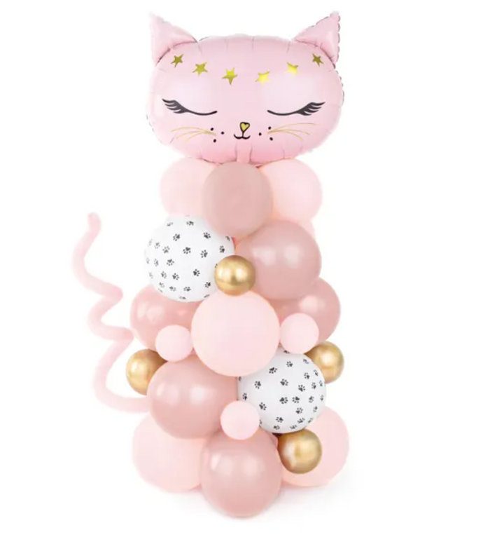 DIY Ballon-Bouquet Katze, pink, 83 x 140 cm