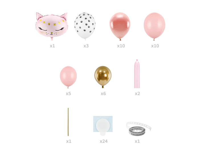 DIY Ballon-Bouquet Katze, pink, 83 x 140 cm