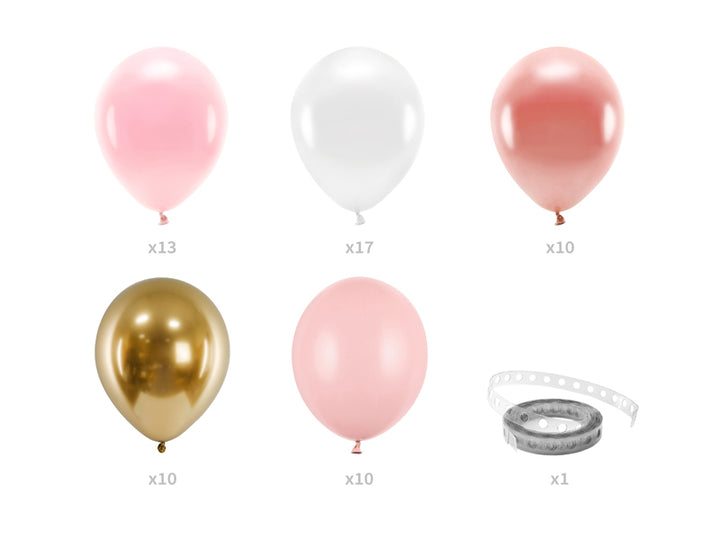 Ballongirlande rosa-gold, DIY Girlande, 60 Ballons inkl. 2m Ballonband kinderparties-shop