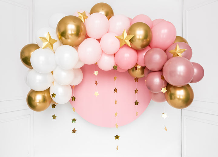 Ballongirlande rosa-gold, DIY Girlande, 60 Ballons inkl. 2m Ballonband kinderparties-shop