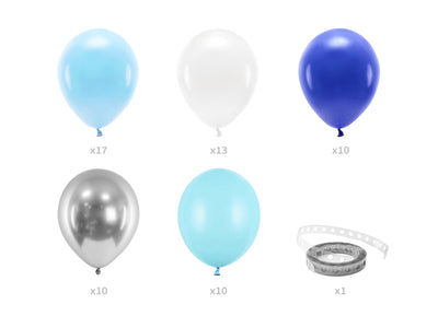 Ballongirlande blau, DIY Girlande, 60 Ballons inkl. 2m Ballonband