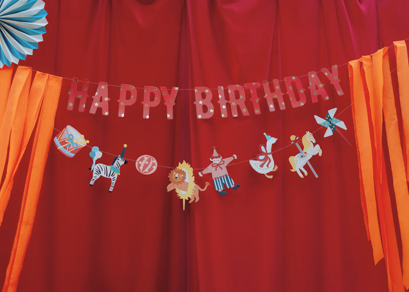 Happy-Birthday-Banner-Zirkus-Papier-Girlande-mit-Vorhang-275-cm