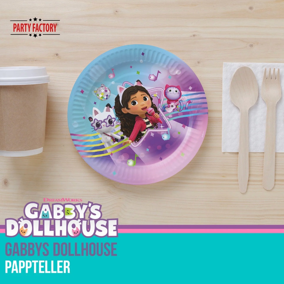Partyteller Gabby's Dollhouse, 8 Stück, Ø 23 cm