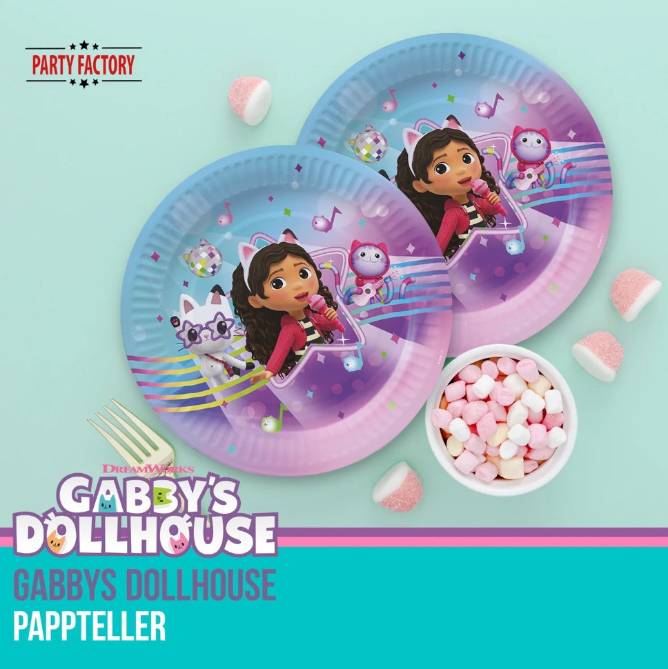 Partyteller Gabby's Dollhouse, 8 Stück, Ø 23 cm
