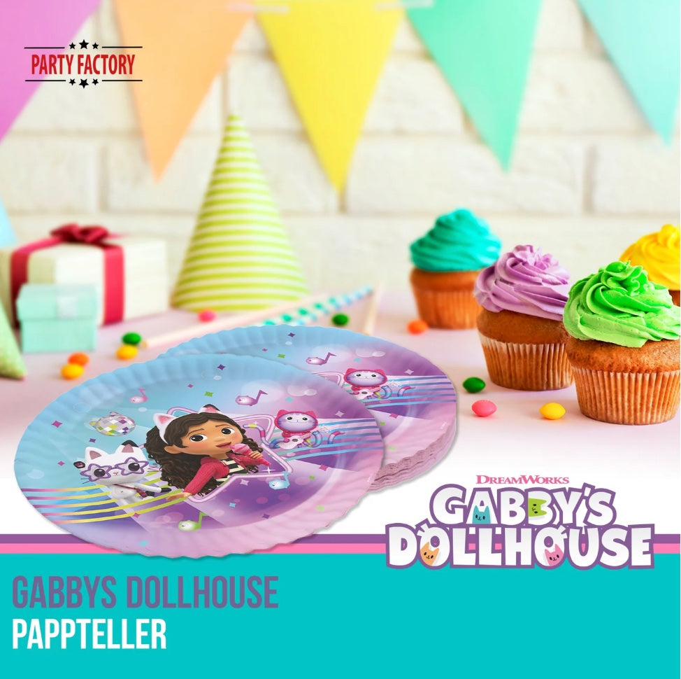 Partyteller Gabby's Dollhouse, 8 Stück, Ø 23 cm