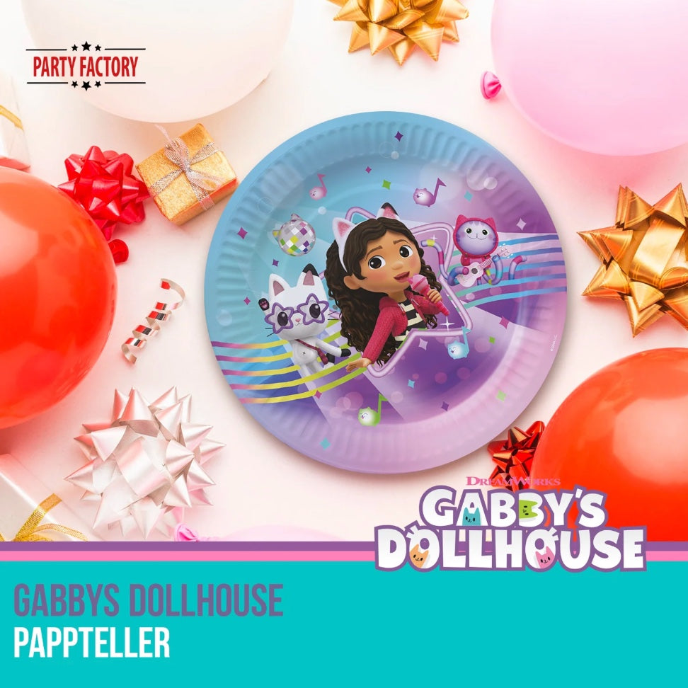 Partyteller Gabby's Dollhouse, 8 Stück, Ø 23 cm