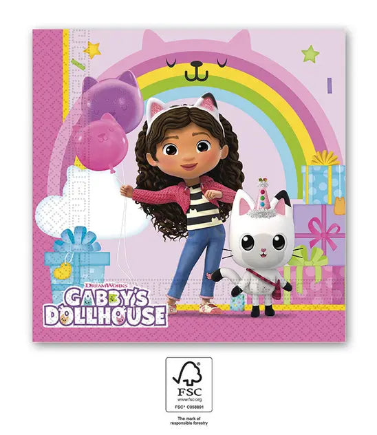 Servietten, Gabby's Dollhouse, 20er, 33x33cm kinderparties-shop