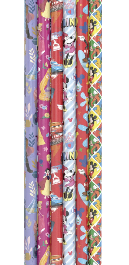 Disney Geschenkpapier, 6 versch. Muster, 70 X 200 cm kinderparties-shop