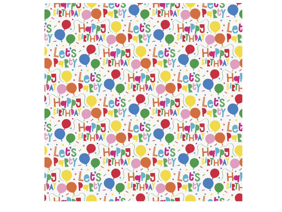 Geschenkpapier, Happy Birthday bunt, 75 X 150 cm kinderparties-shop