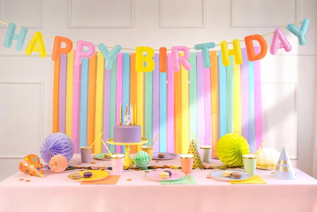 Girlande-Happy-Birthday-Pastell-bunte-Farben-Filz-3-m