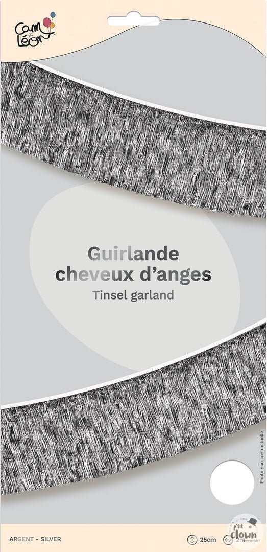 Lamettagirlande, Glitzer Banner silber, 25 cm x 2 m