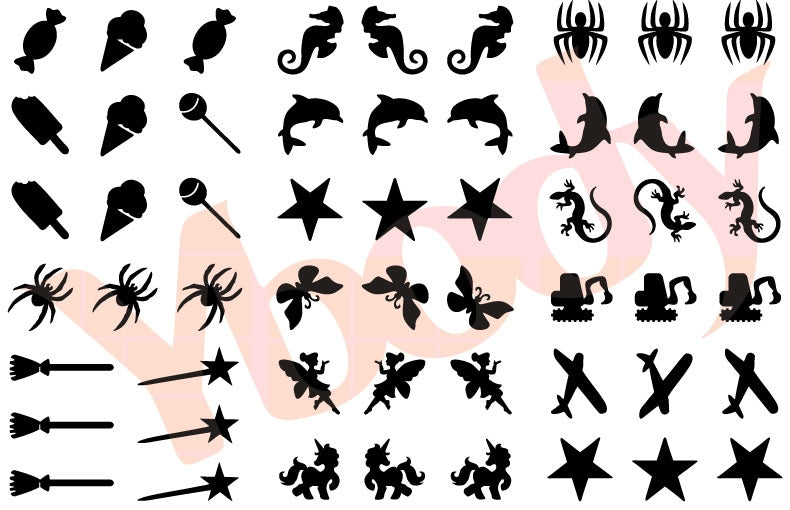 XXL Glitzer Tattoo Set für Kinder, Y-Body, 62-teilig