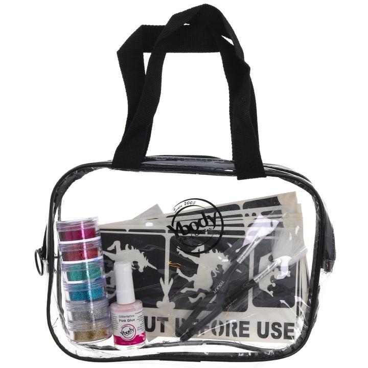 XXL Glitzertattoo Komplett-Set für Mädchen, Y-Body, 54-teilig