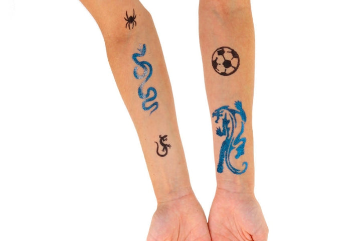 Glitzertattoo Set für Jungs, Y-Body, 22-teilig